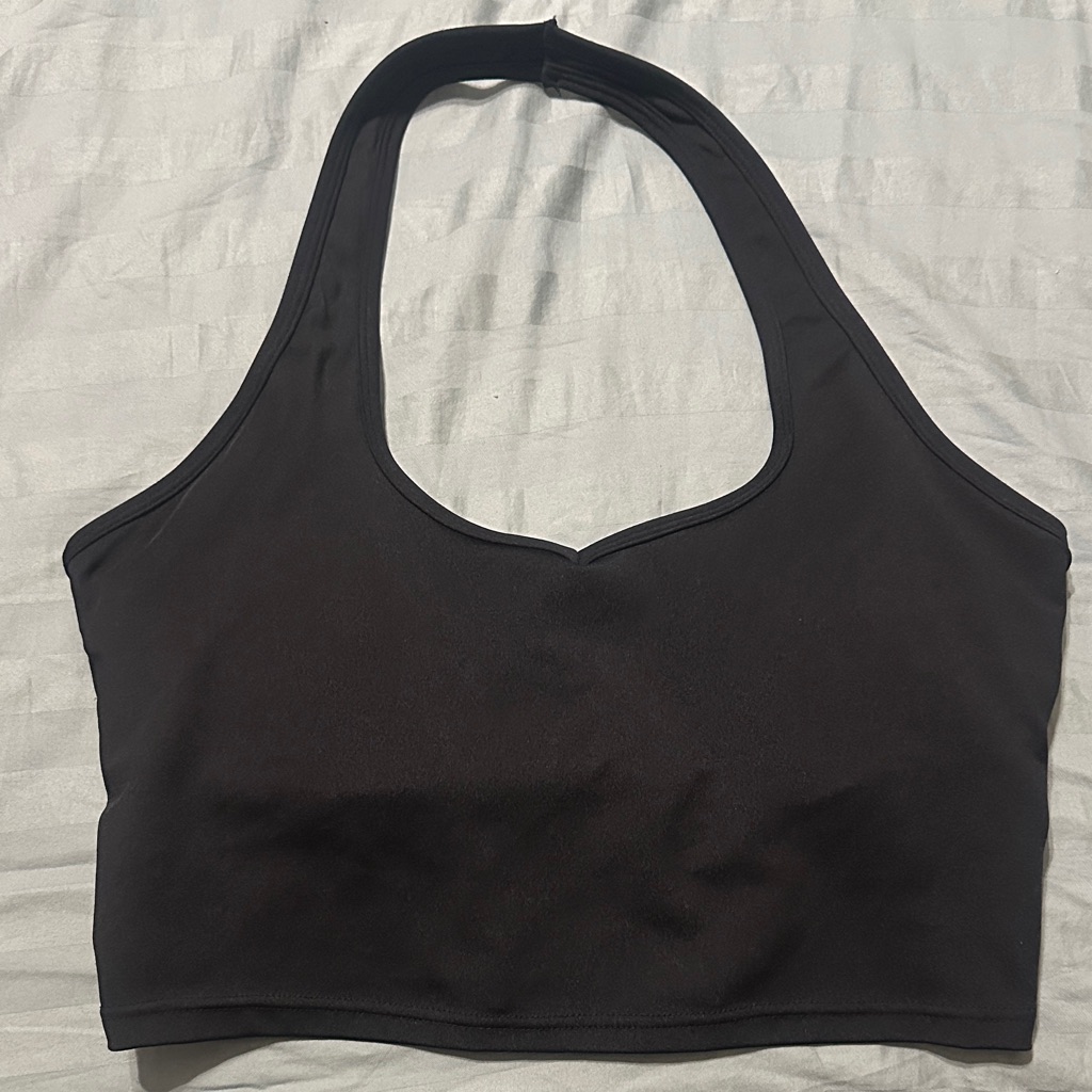 Elegant Black Halter Crop Top
